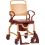 Dusch-Toilettenstuhl: 5-Zoll Rollen: terracotta/rubinrot