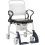 Dusch-Toilettenstuhl: 5-Zoll Rollen: grau/blau