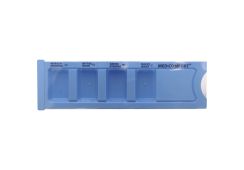 Medikamentendispenser, 4 Fächer, 222 x 62 x 16 mm: blau
