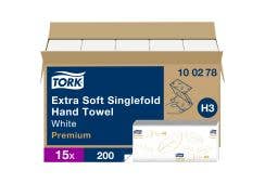 100278 Premium Handtuch, 23 x 23 cm, 2-lagig, ZZ-Falz, hochweiß