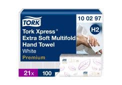 100297 Premium Handtuch, 21 x 34 cm, 2-lagig, Interfold, hochweiß