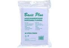 Basic Plus Molton Waschhandschuhe, Ultraschallnaht, ca. 15 x 22 cm, weiß