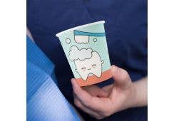 wellsacup Papier Einweg-Mundspülbecher, 1000 Stück, Zähnchen